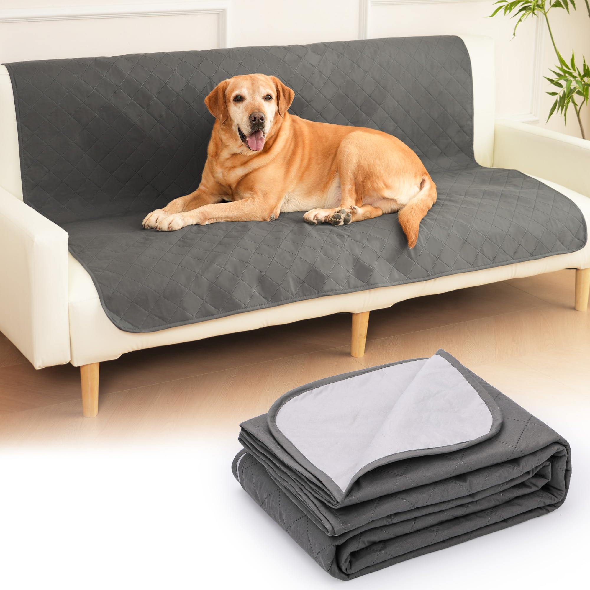 HezzLuv Waterproof Dog Sofa Cover Pet Blanket Bed Cover Mattress Furniture Protector, Washable, Reversible, Scratch-Proof, Pet Fur Resistant, for Puppy Medium Large Dogs and Cats