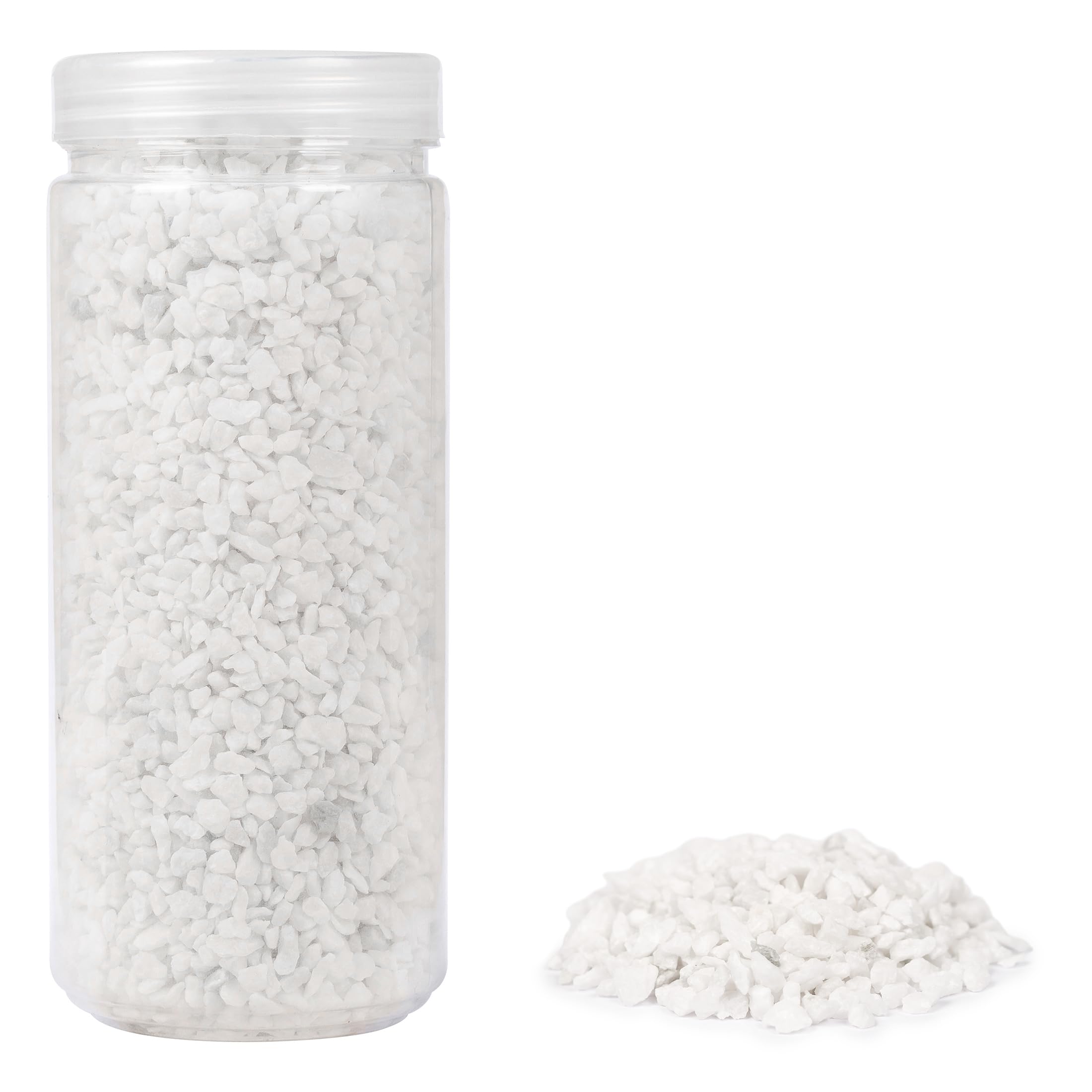 HEKU Coarse Grained Decorative Granules in White, Approx. 750 g, Versatile, Ideal for Weddings and Craft Projects, Resealable Tin