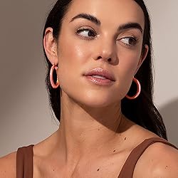Thick Rose Gold Hoop Earrings For Women Sterling