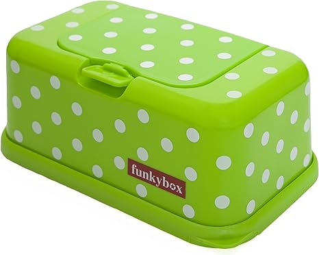 Funkybox - Cajita para toallitas húmedas - Verde con lunares blancos: Amazon.es: Bebé