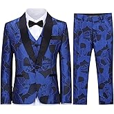 SWOTGdoby Boys Suits 3 Piece Slim Fit Kids Tuxedo Suits for Boys Formal Dress Blazer Jacket Pants Vest Wedding Party Prom
