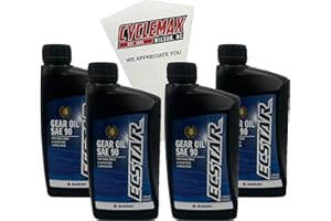 Cyclemax Four Pack compatible with Suzuki Ecstar Gear Oil SAE 90 990A0-01E81-01Q-4PACK Contains Four Ecstar Gear Oil SAE 90 and a Funnel