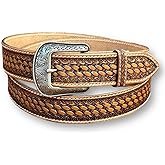 DANIEL'S ARTPLANET Western Belt for Men Full Grain One Piece Leather With Buckle Engraved Handmade Tooled 1.5”