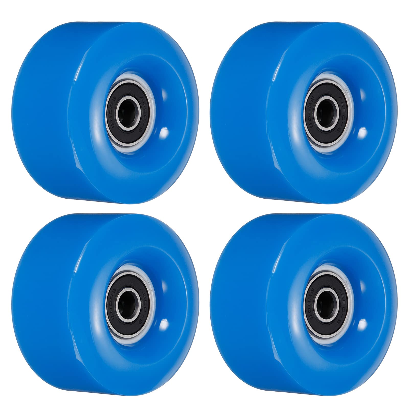 PATIKIL 32 x 58mm Roller Skate Wheels with Bearings, 4 Pack 82A Quad Skate Replacement for Double Row Skate Skateboard Indoor or Outdoor, Blue