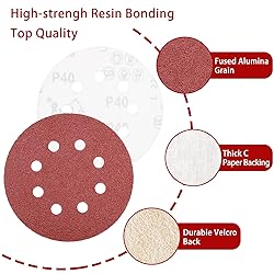 Akjwp 5-Inch 8-Hole Sanding Disc Hook and Loop