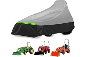Kistrba Tractor Cover Compatible with Most Compact Tractors John Deere, Kubota, Mahindra, Heavy Duty 500D PVC with Air Vents & Reflective Strips