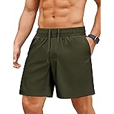 PINSPARK Men's Gym Workout Shorts - 7" Quick Dry Running Athletic Shorts with Towel Loop and Zipper Pockets