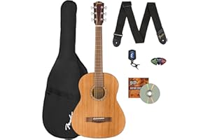 Fender FA-15 3/4-Scale Kids Steel String Acoustic Guitar - Natural Bundle with Gig Bag, Tuner, Strap, Picks, and Austin Bazaar Instructional DVD