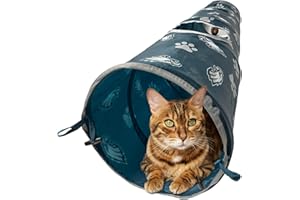 PETS FIRST NFL Philadelphia Eagles Cat Tunnel Tube Toy with Plush Football Catnip and Feathers Collapsible Tunnel for Cats to Play, Peek and Hide, Sporty & Fun Cat Tunnel Toy with Team Logo All-Over Design!