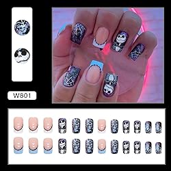 Halloween Press on Nails Medium Square Fake Nails