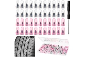100Pcs Tire Repair Screw Plugs, Tire Repair Rubber Nails with Screwdriver, Self-Service Vacuum Tire Repair Nail Kit for Auto 