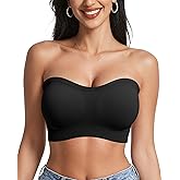 OEAK Strapless Bras for Women Wireless Bandeau Bra Non Slip Push Up Tube Top Seamless Bras Comfortable Padded Bralette