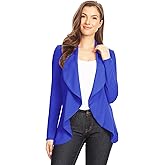 Women's Classic Draped Open Front Blazer Casual Workwear Long Sleeve Jacket