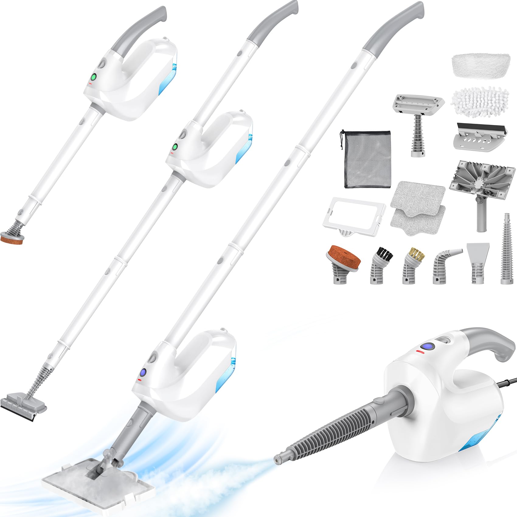 Photo 1 of 10-in-1 Steam Mop, Detachable Handheld Steam Cleaner, Multi & Up Steamer for Cleaning with 350ml Tank,10s Heat-Up, 23Ft Cord, 248°F 1200W Powerful Floor Steam Mop for Hardwood Floors, Grout, Carpet