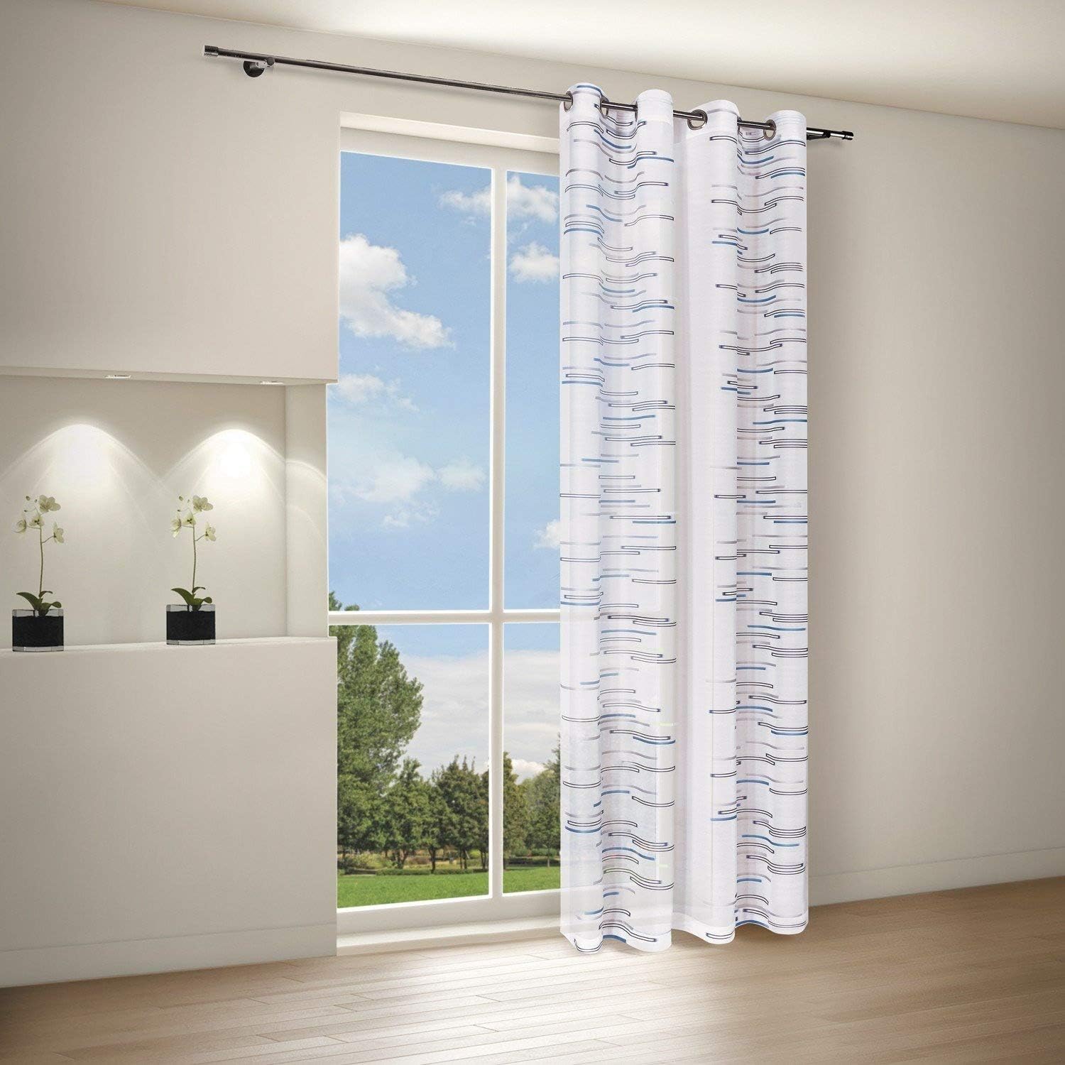 'Cream/EyeletTop Curtain Zedena/W/H 140 x 245 cm SemiTransparent