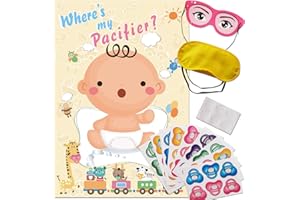 ADJOY Pin The Pacifier - Baby Shower Party Favors and Game
