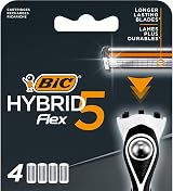 BIC Hybrid 5 Flex Shaver Refills 5 Blades Aloe Vera Vitamin E Box of 4