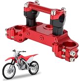 USTPO Motorcycle Top Triple Clamp 7/8" 22MM Upper Triple Tree Bar Mount with Risers Set CNC for CRF110 CRF110F 2013-2024 CRF125F CRF125FB 2019-2024 CRF 110F 125F 125FB Red