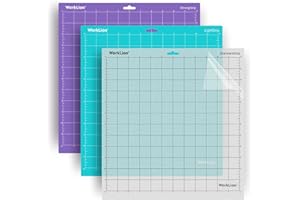 WORKLION Cutting-Mat 12x12 for Silhouette Cameo: (3 Mats - StandardGrip, LightGrip, StrongGrip) Variety Adhesive Sticky Durable Non-Slip Craft Replacement Mats for Silhouette Cameo 4/3/2/1