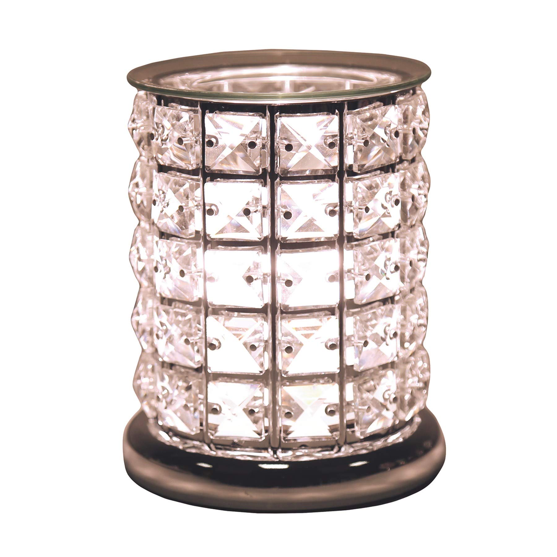 Aroma Accessories Electric Wax Melt Burner Touch On/Off Clear Crystal Cylinder