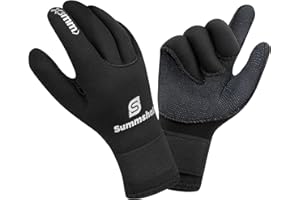 Summshall Neoprene Gloves 3MM Wetsuit Gloves Water Resistance Thermal Antislip Warm Diving Gloves for Men Women Spearfishing 