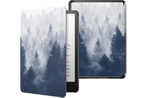 MoKo Case for 6.8" Kindle Paperwhite (11th Generation-2021) and Kindle Paperwhite Signature Edition, Light Shell Cover with Auto Wake/Sleep for Kindle Paperwhite 2021 E-Reader, Gray Forest