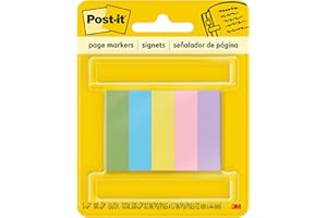 Post-it® Page Markers, 1/2-inch x 1-3/4 Inch, Ideal for Temporary Marking and Noting In Books, Assorted Ultra Colors, 500 per Pack