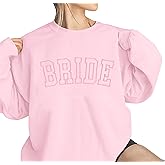 MYHALF Bride Sweatshirt Women Bachelorette Party Shirt Embroidered Bride Pullover Future Mrs Gift Long Sleeve Wedding Top