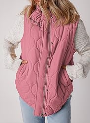 EVALESS Womens Fashion Cropped Puffer Vest Fall