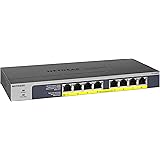 NETGEAR 8-Port Gigabit Ethernet Unmanaged PoE Switch (GS108PP) - with 8 x PoE+ @ 123W Upgradeable, Desktop, Wall Mount or Rac