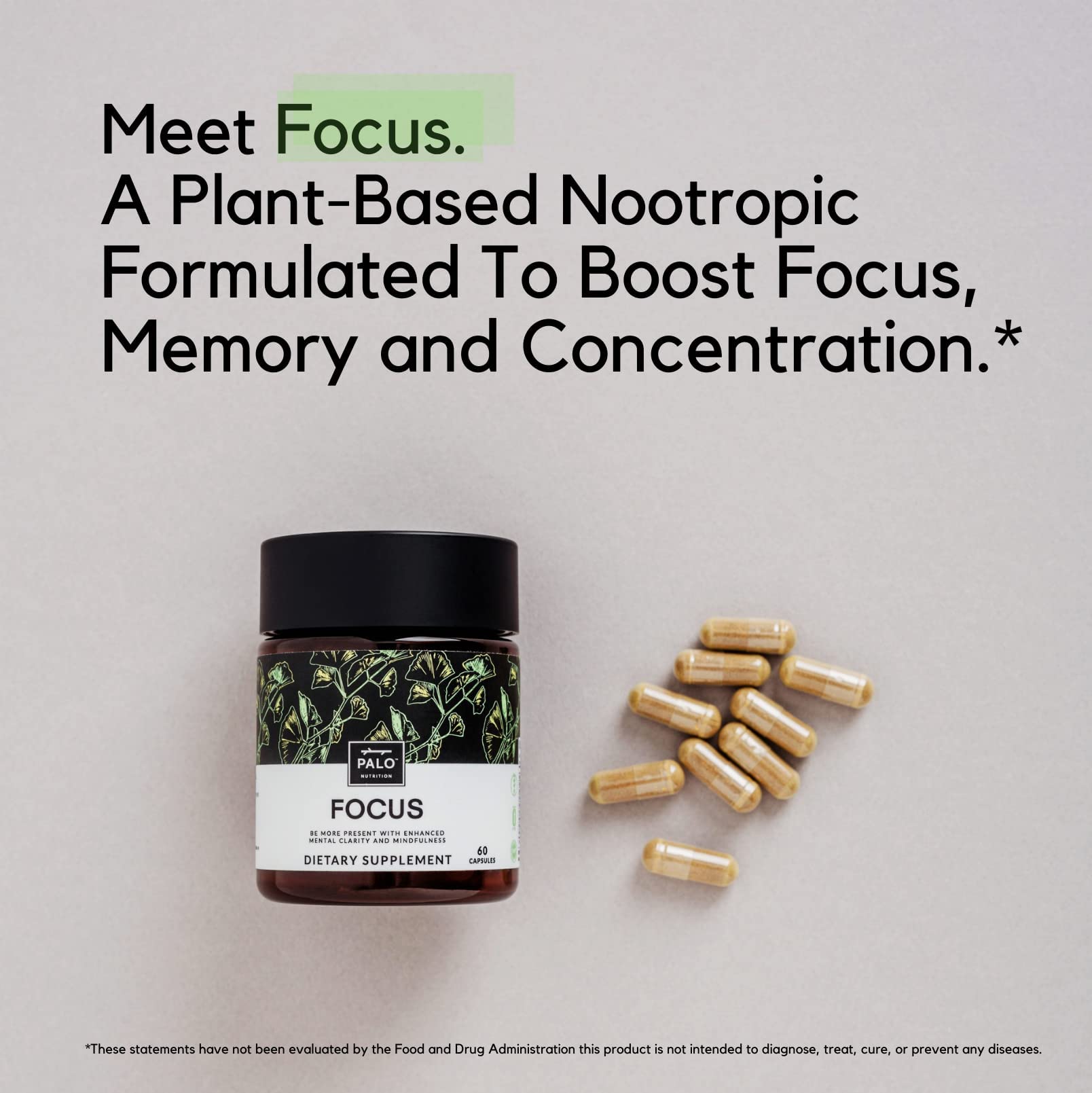 Mua PALO FOCUS Brain Booster Natural Supplement Nootropic for Memory ...