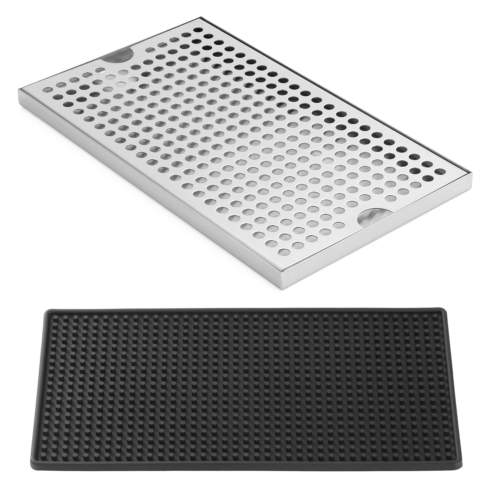 TsunNee Stainless Steel Beer Drip Tray, Removable Receiving Tray Keg Drip Tray, Beer Tower Drip Pan with Non-Slip Rubber Pad for Home Kitchen Bar Restaurant
