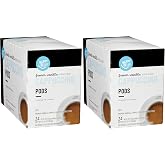 Amazon Brand - Happy Belly Cappuccino Coffee Pods Light Roast Compatible with 2.0 K-Cup Brewers,French Vanilla Flavored,1.5 pound,24 Count (Pack of 2)