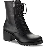 Sun + Stone Womens Black Lace Up Zipper Accent Padded Lug Sole Treaded Sheilaa Round Toe Block Heel Zip-Up Combat Boots 11 M
