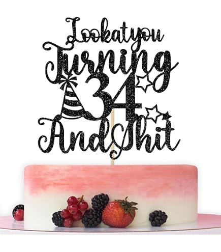34th Birthday Decorations For Men Number 34 Cake Topper - More Colors ...