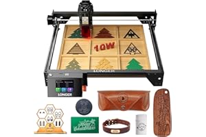 Longer RAY5 Laser Engraver, Laser Engraver 10W Output Power, 3.5” Color Touch Screen, App Offline Control, DIY Engraver Tool for Metal/Glass/Wood Engraving Area 15.75"x15.75"