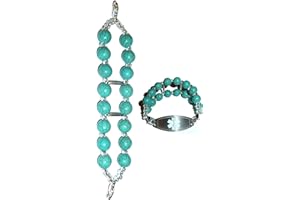 Hidden Hollow Beads Women's Beaded 6" Medical Alert ID Interchangeable Replacement Bracelet, Identification Vital info tag