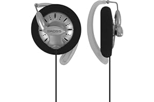 Koss KSC75 Portable On-Ear Clip Headphones, Retro Style, Ultra Lightweight, Silver and Black