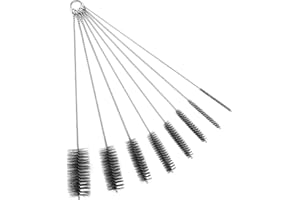 CTSYUQOO 16 Inch Extra Long Pipe Cleaning Brush Set Stainless Steel Bristles, Stainless Steel Pipe Brush Steel Bottle Brush 8 Piece Variety Pack for Auto Parts, Bottles,Tubes, Etc.