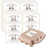 GSCWLD 60-Pack 2"x4" Rectangle Egg Carton Stickers - Farm Fresh Chicken Egg Labels, Self-Adhesive Packaging Stickers for Unwashed Eggs (Farmers Market & Small Farm Supplies)