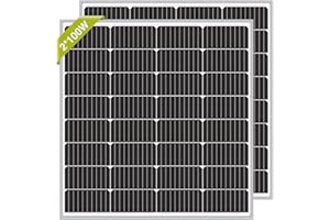 Newpowa 2PCS 100W 12 Volts Monocrystalline Solar Panel 100W 12V Compact Design High Efficiency Module RV Marine Boat Off Grid(2X100W)