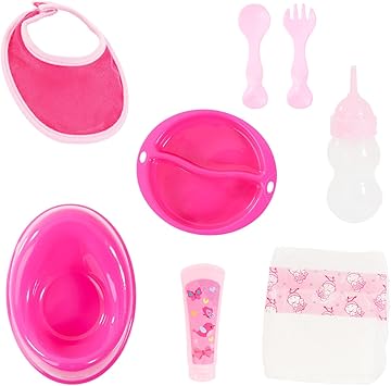 Diealles Shine 4 Pieces Couches Pour Baby Poupee Et 2 Pieces Bavoirs Pour Poupee Accessoires Pour 14 16 Poupees Amazon Fr Jeux Et Jouets