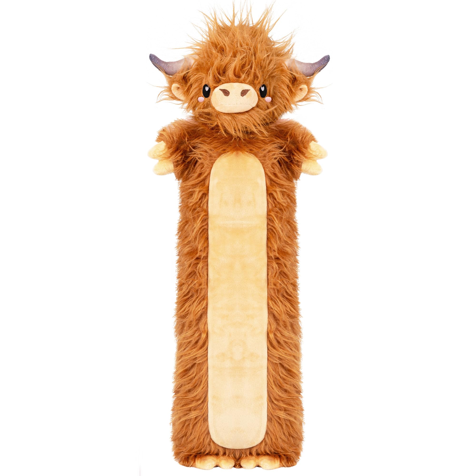 Photo 1 of Brown Highland Cow Microwavable & Weighted Stuffed Animals - Unscented Heatable Plush Doll, Cute Cow Plush Toys Gifts for Girls Boys and Kids, Happy Fuel