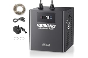 VEMOKO Aquarium Chiller 79 GAL - Water Chiller for Aquarium 1/3 HP Energy Efficient Fish Tank Water Chiller for Axolotl, Coral, Jellyfish, Freshwater & Saltwater Quiet Cold Plunge Chiller 300L