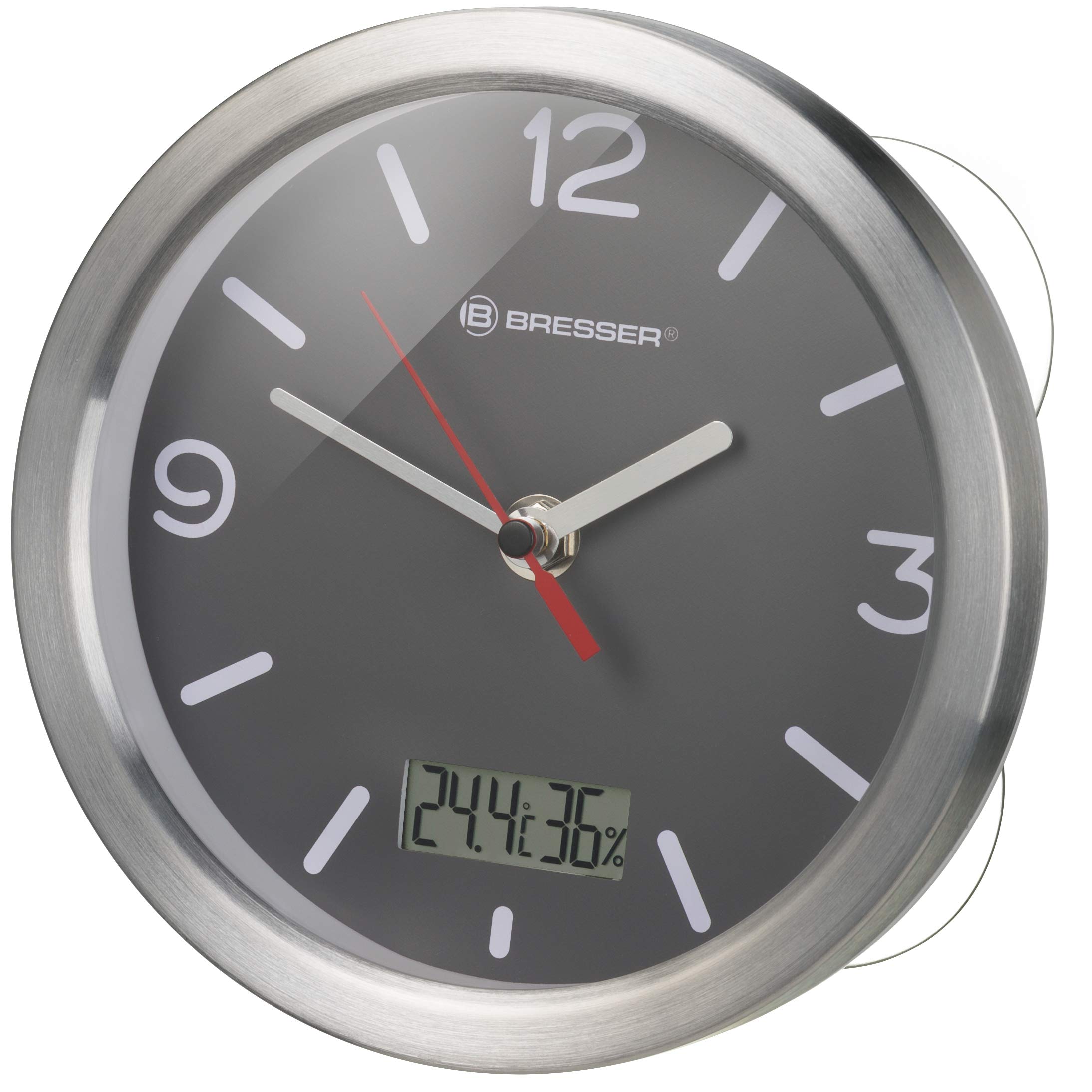 Bresser Bath Clock 17 cm, grey, 17 cm