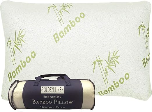 Amazon Com Bamboo Pillow Memory Foam Stay Cool Removable Cover