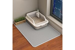 ERHAOG Cat Litter Mat - Cat Litter Mat Litter Trapping Mat 46x26/35x24/30x22/24x16/20x16/18x12 Inch Cat Litter Box Mat Extra Large, Honeycomb Double Layer Cat Litter Mat Tracking Washable Waterproof (24*16)