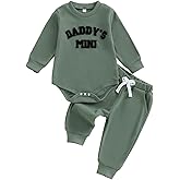 Kupretty Baby Boy Clothes 3 6 12 18 Months Fall Winter Outfit Mama's Boy Embroidery Waffle Long Sleeve Romper Pants Set