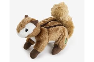 goDog Wildlife Chipmunk Squeaky Plush Dog Toy, Chew Guard Technology - Brown, Large