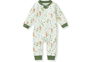 Burt's Bees Baby baby-boys Sleep and Play Pjs, 100% Organic Cotton One-piece Zip Front Romper Jumpsuit Pajamas